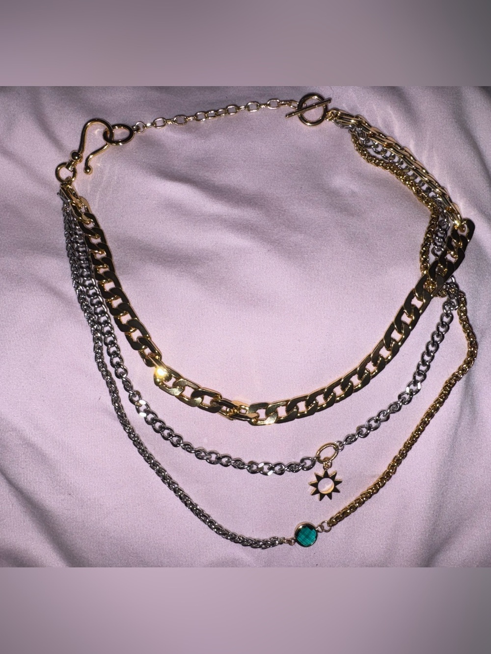 By Alexa Rae Bar X Melania Clara Kati runway collection Layered necklace